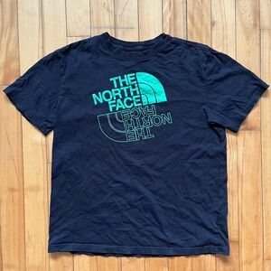The North Face Boys XL 14/16 Black Green Graphic T Shirt Short Sleeve
